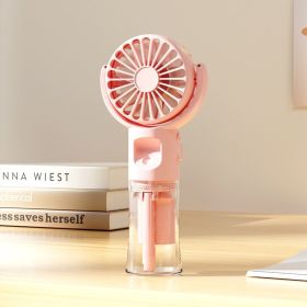 2024 New Handheld fan spray fan refrigeration USB charging mobile phone bracket outdoor hydrating fan manufacturer (Color: F4 spray fan (pink), size: Handheld spray fan)