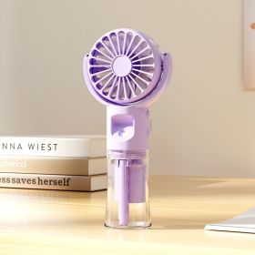 2024 New Handheld fan spray fan refrigeration USB charging mobile phone bracket outdoor hydrating fan manufacturer (Color: F4 spray fan (purple), size: Handheld spray fan)